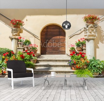 Picture of Portone con vasi di fiori